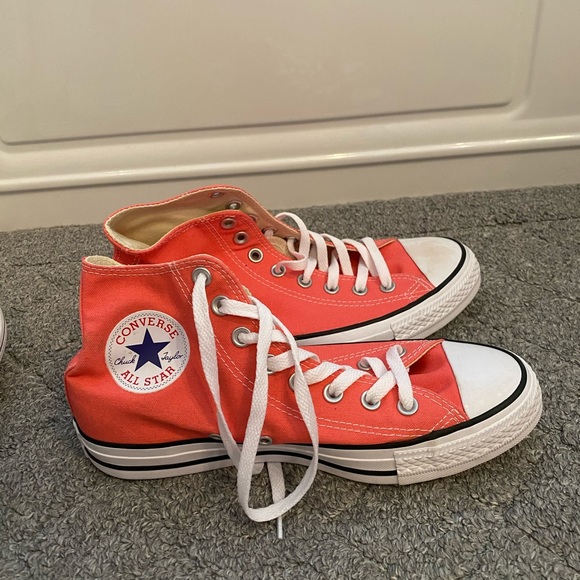 coral converse high tops